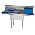 Koolmore 2 Compartment Stainless Steel NSF Commercial Kitchen Prep & Utility Sink SB121610-16B3